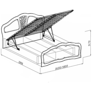 Кровать №2 с подъёмником (с ортопедическим основанием) Тиффани 160 см