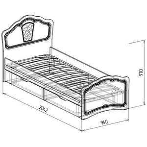 Кровать №3 с ящиками Тиффани 94 см