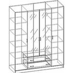 Шкаф распашной 4-х створчатый комбинированный с зеркалами Светлана (ММ) 168 см производство фабрика Мебель Маркет