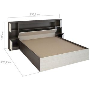 КР-552 кровать с закроватным блоком Бася (СуМ) 235 см