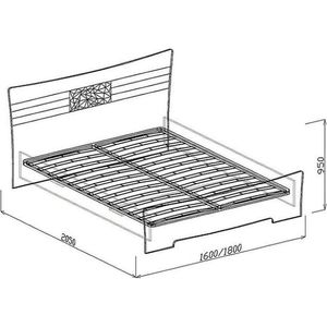 Кровать №1 (с основанием, без матр.) Роберта 180 см